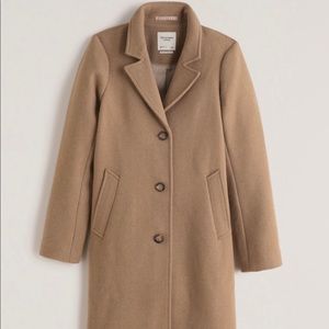Abercrombie & Fitch Wool-Blend Dad Coat | Light Brown